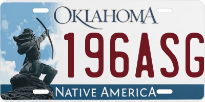 OK license plate 196ASG