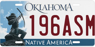 OK license plate 196ASM