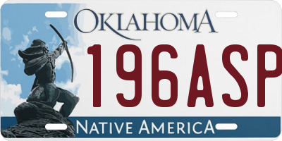 OK license plate 196ASP