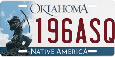 OK license plate 196ASQ