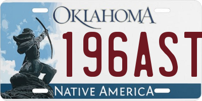 OK license plate 196AST