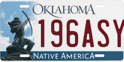 OK license plate 196ASY