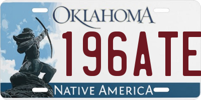 OK license plate 196ATE