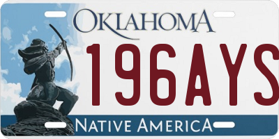 OK license plate 196AYS