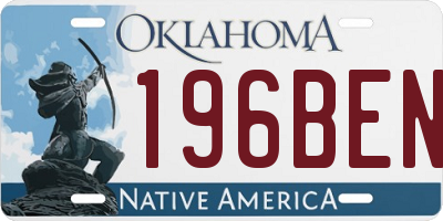 OK license plate 196BEN