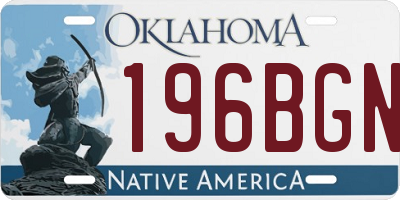 OK license plate 196BGN