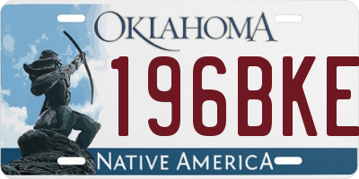 OK license plate 196BKE