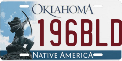 OK license plate 196BLD