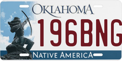 OK license plate 196BNG