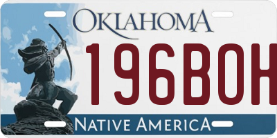 OK license plate 196BOH