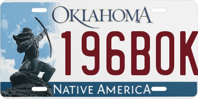 OK license plate 196BOK