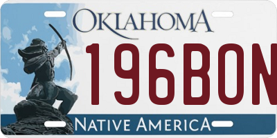 OK license plate 196BON