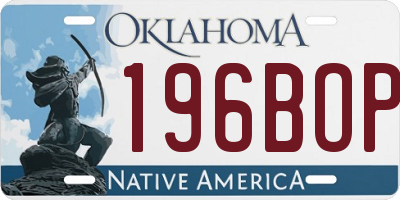 OK license plate 196BOP