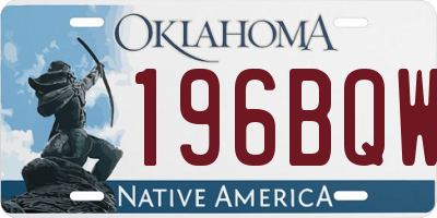 OK license plate 196BQW