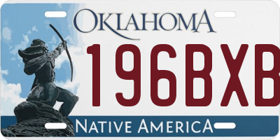 OK license plate 196BXB