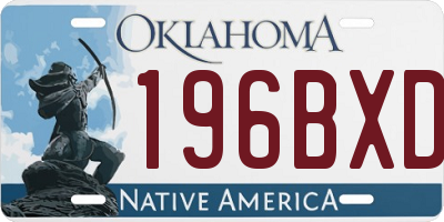 OK license plate 196BXD