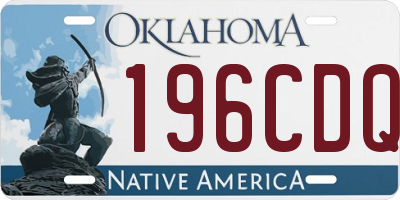 OK license plate 196CDQ