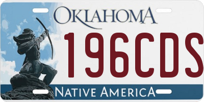 OK license plate 196CDS