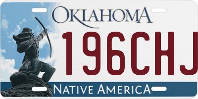 OK license plate 196CHJ