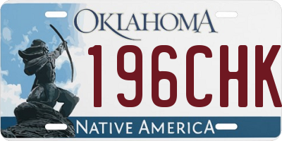 OK license plate 196CHK