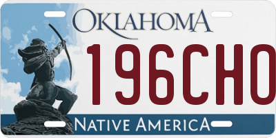 OK license plate 196CHO