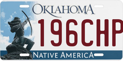 OK license plate 196CHP