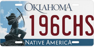 OK license plate 196CHS