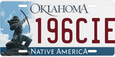 OK license plate 196CIE