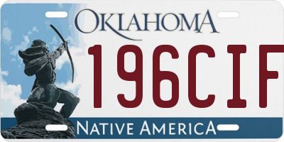 OK license plate 196CIF