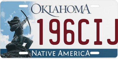 OK license plate 196CIJ