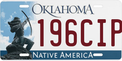 OK license plate 196CIP