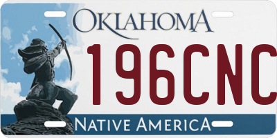 OK license plate 196CNC
