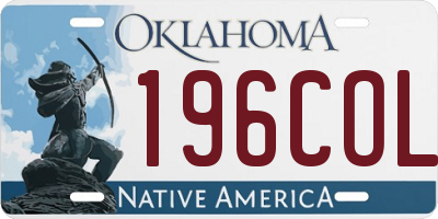 OK license plate 196COL