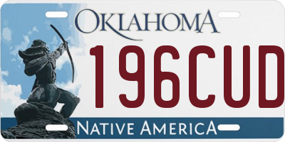 OK license plate 196CUD