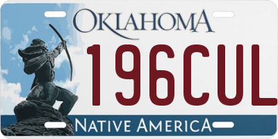 OK license plate 196CUL