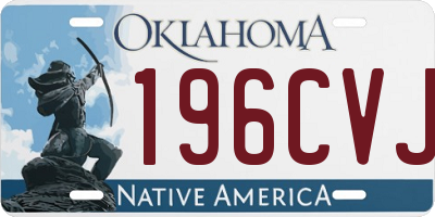 OK license plate 196CVJ