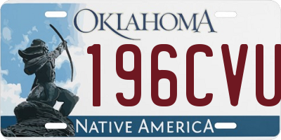 OK license plate 196CVU