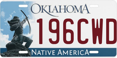 OK license plate 196CWD