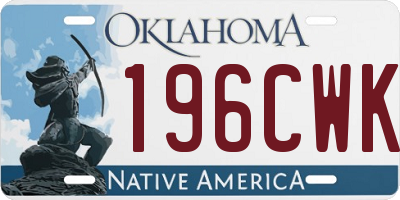 OK license plate 196CWK