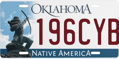 OK license plate 196CYB
