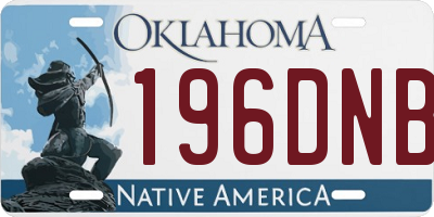 OK license plate 196DNB