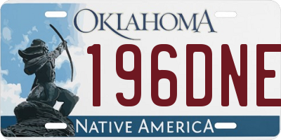OK license plate 196DNE