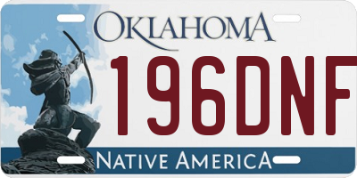 OK license plate 196DNF