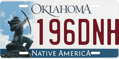 OK license plate 196DNH