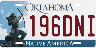 OK license plate 196DNI