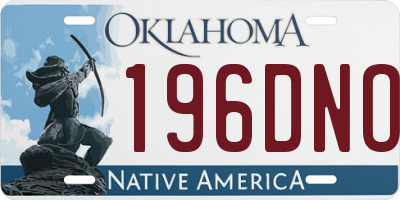 OK license plate 196DNO