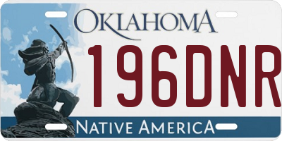 OK license plate 196DNR