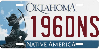 OK license plate 196DNS