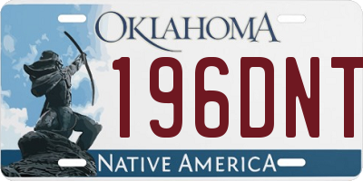 OK license plate 196DNT