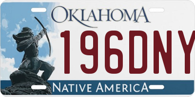 OK license plate 196DNY